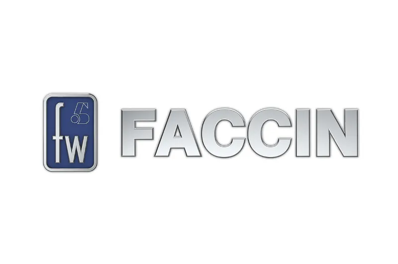 Logo of Faccin, manufacturer of bending cylinders and sheet metal deformation machinery distributed by Cecamasa